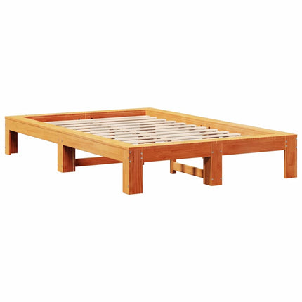 Giroletto senza Materasso Marrone Cera 135x190 cm Legno di Pino