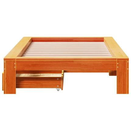 Letto senza Materasso Marrone Cera 90x190 cm in Legno di Pino