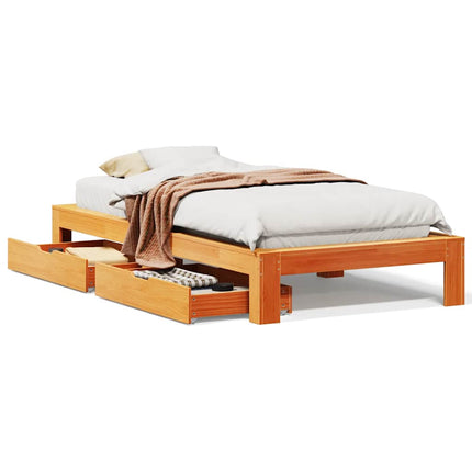 Letto senza Materasso Marrone Cera 75x190 cm in Legno di Pino