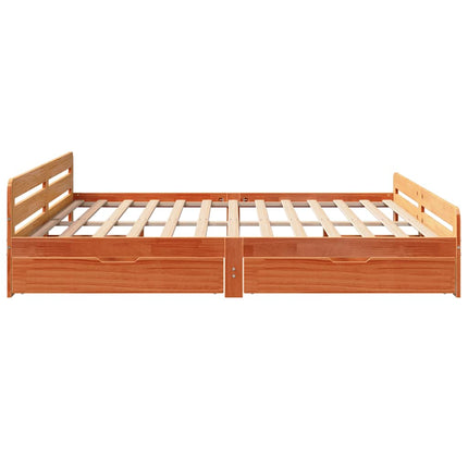 Letto senza Materasso Marrone Cera 180x200 cm in Legno di Pino