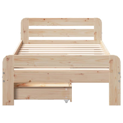 Giroletto senza Materasso 100x200 cm in Legno Massello di Pino