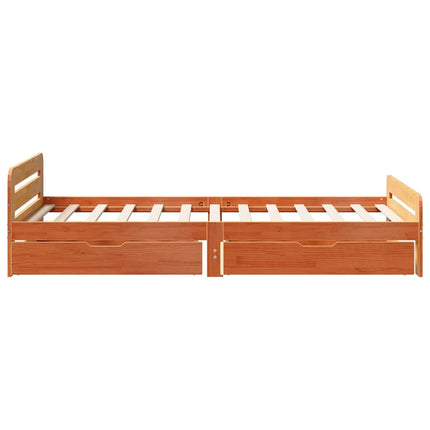 Letto senza Materasso Marrone Cera 100x200 cm in Legno di Pino