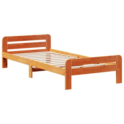 Letto senza Materasso Marrone Cera 90x200 cm Legno di Pino