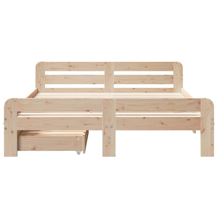 Letto senza Materasso 140x190 cm in Legno Massello di Pino