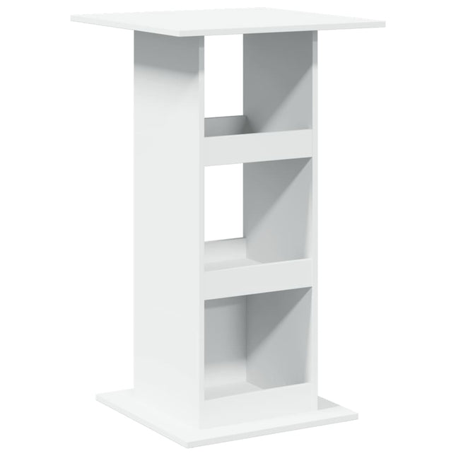 Tavolo Bar con Portaoggetti Bianco 60x60x102 cm in Truciolato