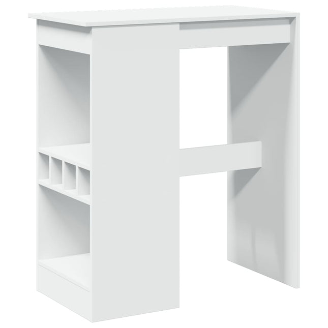 Tavolo Bar con Rastrelliera Bianco 90x47,5x103,5 cm Truciolato