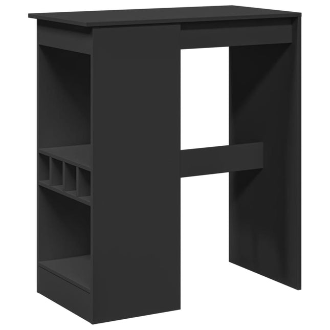 Tavolo Bar con Rastrelliera Nero 90x47,5x103,5 cm Multistrato