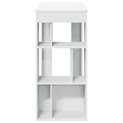 Tavolo Bar con Rastrelliera Bianco 102x50x103,5 cm Multistrato