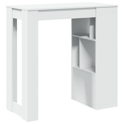 Tavolo Bar con Rastrelliera Bianco 102x50x103,5 cm Multistrato