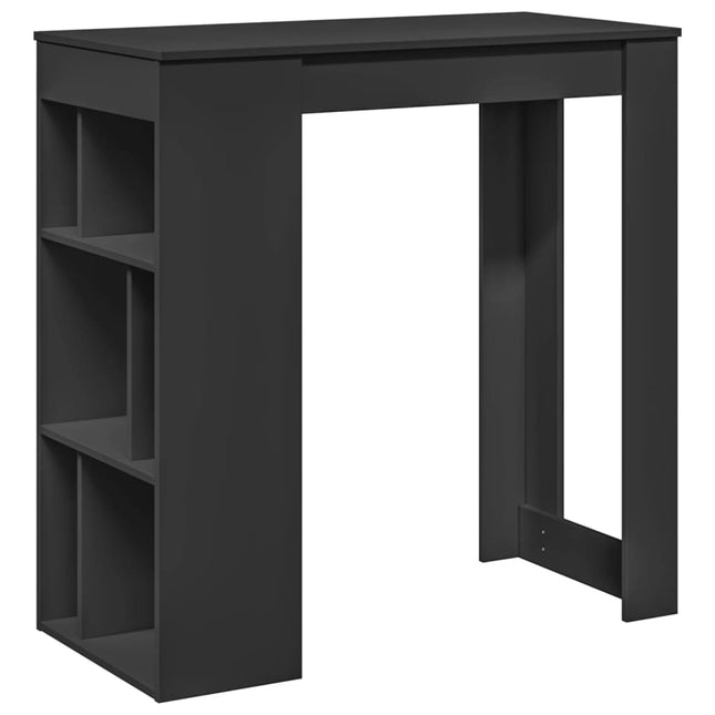 Tavolo Bar con Rastrelliera Nero 102x50x103,5 cm Multistrato