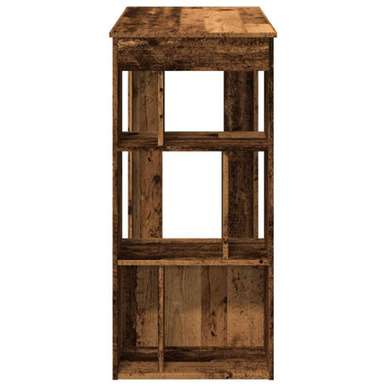 Tavolo Bar con Rastrelliera Antico 102x50x103,5 cm Multistrato