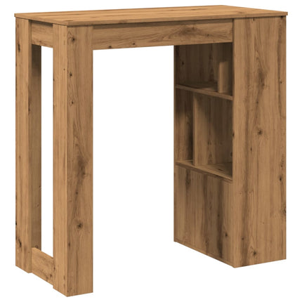 Tavolo Bar con Rastrelliera Rovere 102x50x103,5 cm Multistrato