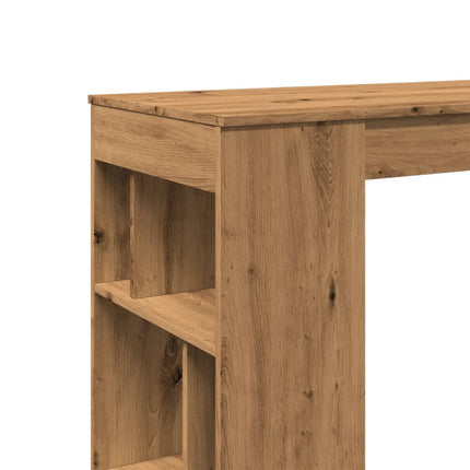 Tavolo Bar con Rastrelliera Rovere 102x50x103,5 cm Multistrato
