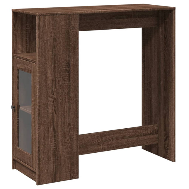Tavolo Bar con Rastrelliera Marrone 101x40x103,5 cm Multistrato