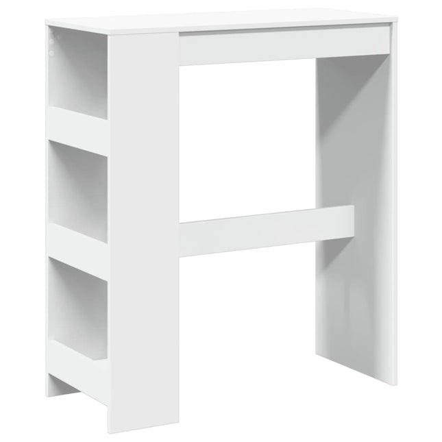 Tavolo Bar con Rastrelliera Bianco 90x40x103,5 cm Multistrato