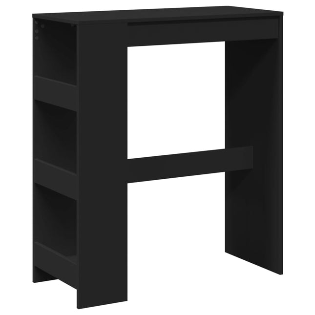 Tavolo Bar con Rastrelliera Nero 90x40x103,5 cm Multistrato
