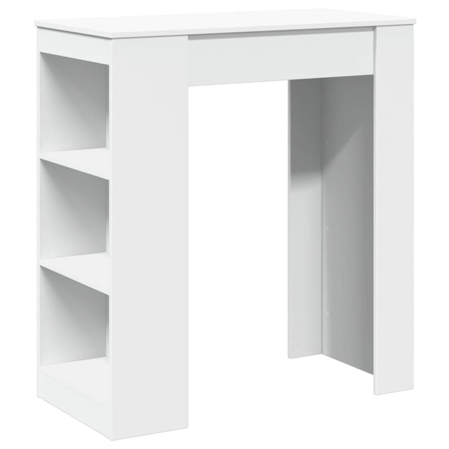 Tavolo Bar con Rastrelliera Bianco 95x47x103,5 cm Multistrato