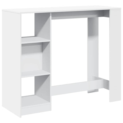 Tavolo Bar con Ripiano Bianco 124x46x103,5 cm in Truciolato