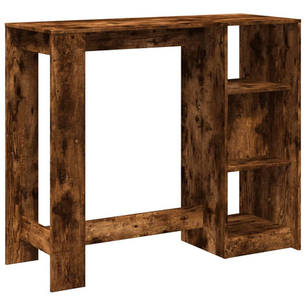 Tavolo Bar con Ripiano Rovere Fumo 124x46x103,5 cm Multistrato