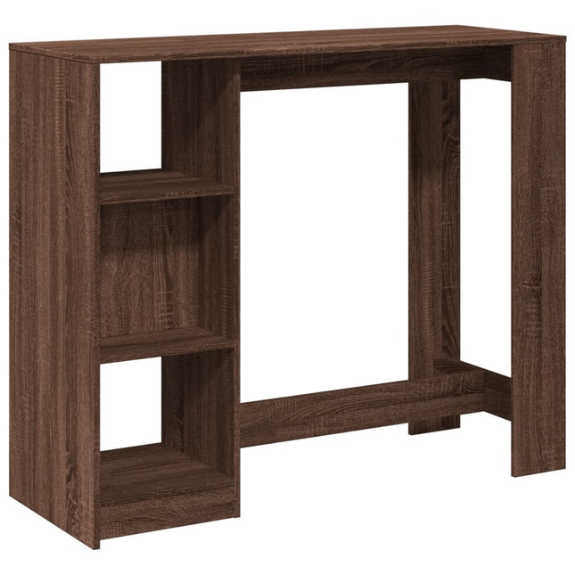 Tavolo Bar Ripiano Rovere Marrone 124x46x103,5 cm Multistrato