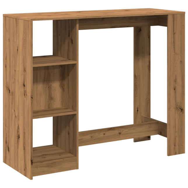 Tavolo Bar con Ripiano Rovere 124x46x103,5 cm Multistrato
