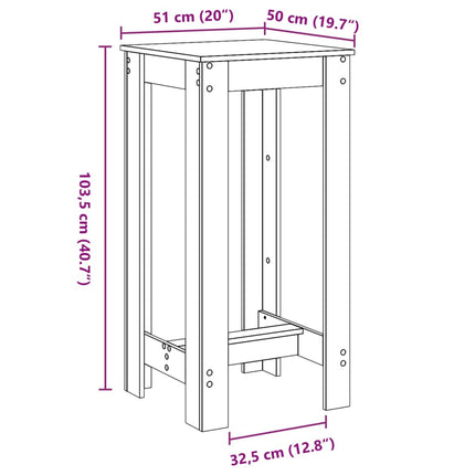Tavolo da Bar Rovere Marrone 51x50x103,5 cm in Truciolato
