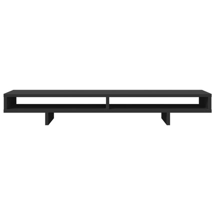 Supporto per Monitor Nero 100x27x15cm in Legno Massello di Pino