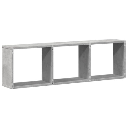 Mobile a Parete 100x16x30cm Grigio Cemento in Legno Multistrato