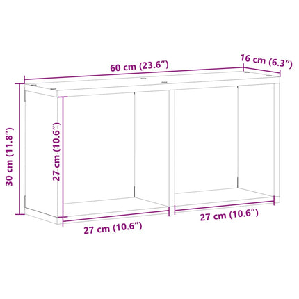 Mobile a Parete 60x16x30 cm Rovere Fumo in Legno Multistrato