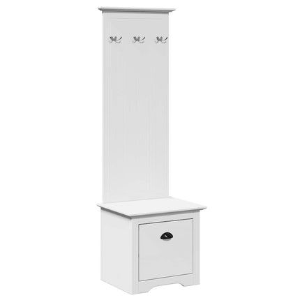 Mobiletto da Ingresso con Ganci BODO Bianco 50x40x157 cm