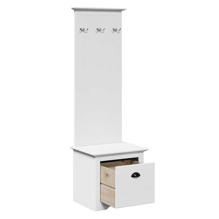 Mobiletto da Ingresso con Ganci BODO Bianco 50x40x157 cm
