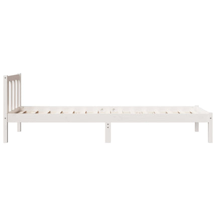 Letto Extra Lungo senza Materasso Bianco 90x210 cm in Pino