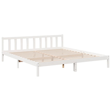 Letto Extra Lungo senza Materasso Bianco 180x210 cm in Pino