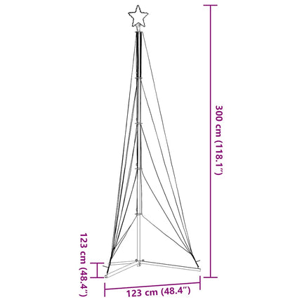 Albero di Natale a LED 525 LED Colorato 302 cm