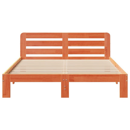 Letto senza Materasso Marrone Cera 135x190 cm in Legno di Pino