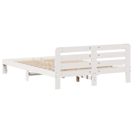 Letto senza Materasso Bianco 140x190 cm Legno Massello di Pino