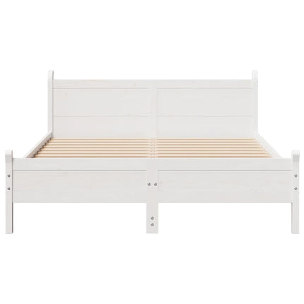Letto senza Materasso Bianco 150x200 cm Legno Massello di Pino
