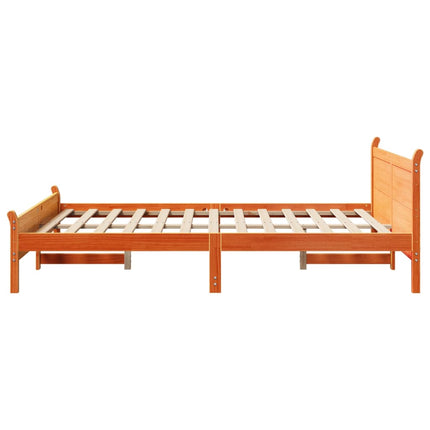 Letto senza Materasso Marrone Cera 150x200 cm in Legno di Pino