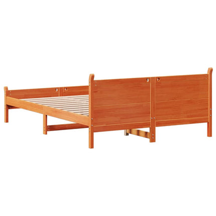 Letto senza Materasso Marrone Cera 150x200 cm in Legno di Pino