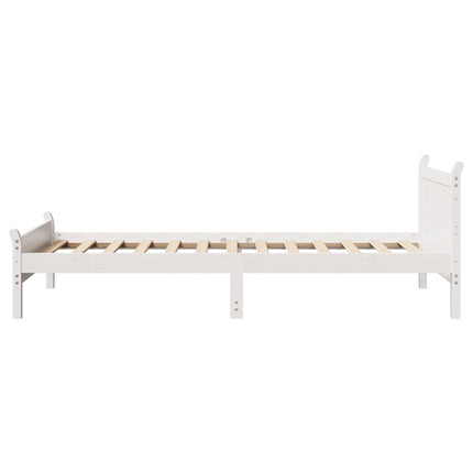 Giroletto senza Materasso Bianco 100x200 cm Legno Massello Pino