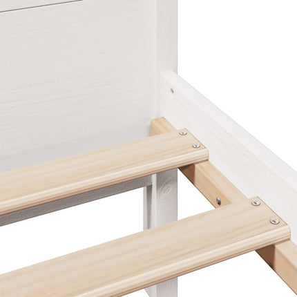 Letto senza Materasso Bianco 90x200 cm Legno Massello di Pino