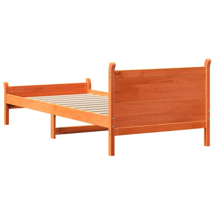 Letto senza Materasso Marrone Cera 90x190 cm in Legno di Pino