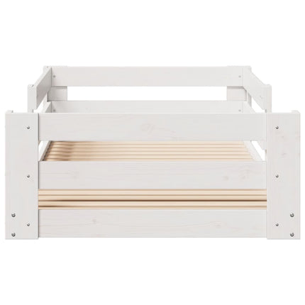 Letto senza Materasso Bianco 75x190 in Legno Massello di Pino