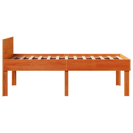 Letto senza Materasso Marrone Cera 90x190 cm in Legno di Pino