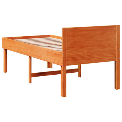 Letto senza Materasso Marrone Cera 90x190 cm in Legno di Pino