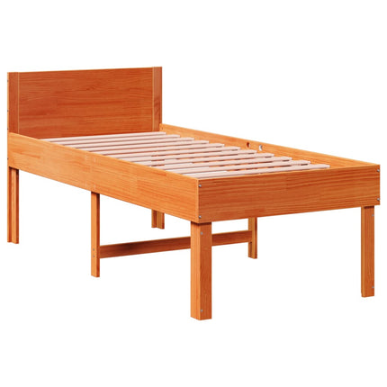 Letto senza Materasso Marrone Cera 75x190 cm in Legno di Pino