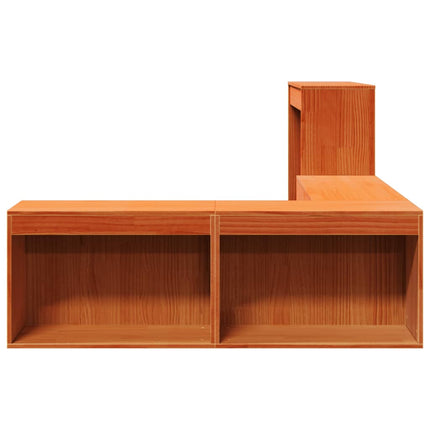 Comodino con Scrivania Marrone Cera 232x112x75 cm Legno di Pino
