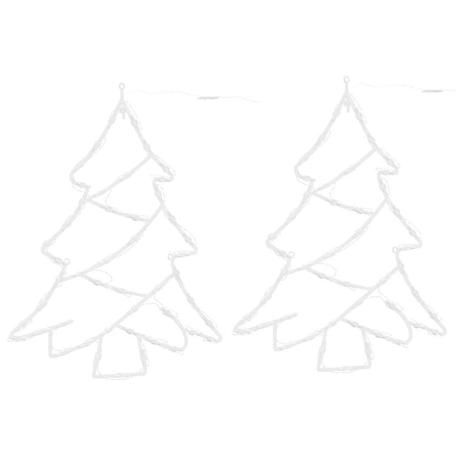 Luci di Natale Albero di Silhouette 2 pz 50 LED Bianco Caldo