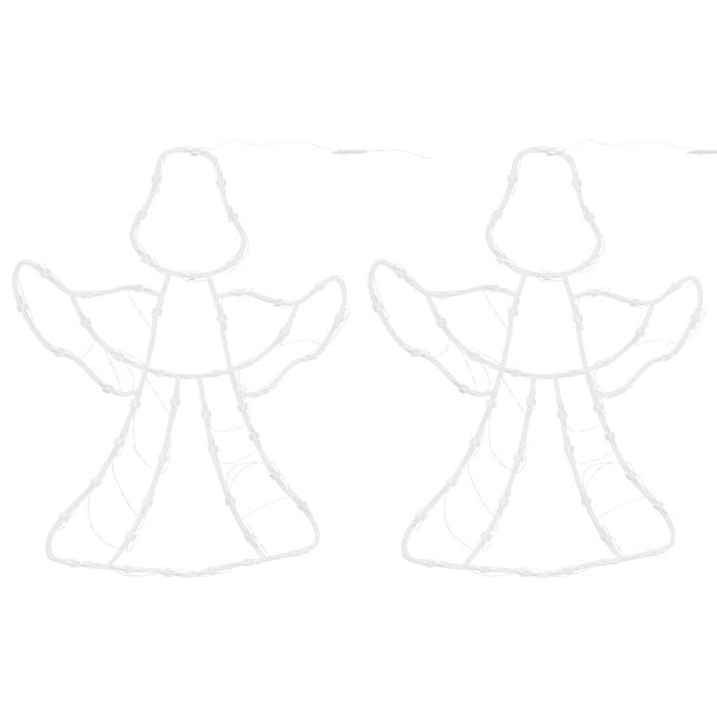 Luci di Natale Angelo Silhouette 2 pz 50 LED Bianco Caldo
