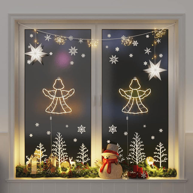 Luci di Natale Angelo Silhouette 2 pz 50 LED Bianco Caldo